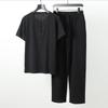 Summer Men Shirt S-9XL Plus Size Cotton Linen Suit Large Size Shirt with Pants Men 5 Colors