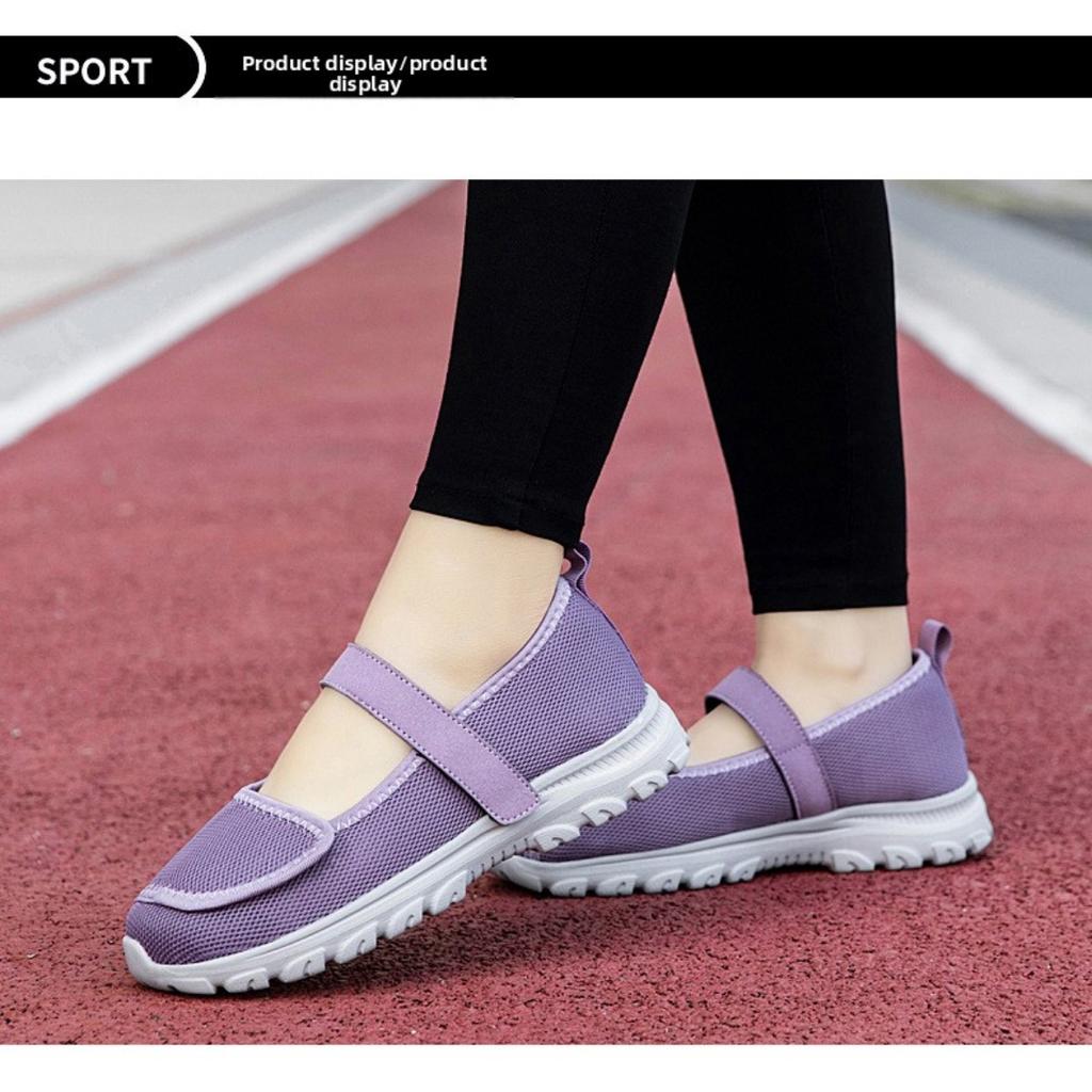 Ladies' Barefoot Walking Shoes, Velcro Adjustable Flat Shoes, Arthritis Edema Casual Shoes, Breathable and Convenient Slip In Sports Shoes