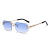 Square Rimless Sunglasses Square Women Men Retro Sun Glasses Brand Designer Eyewear UV400 Shades Oculos Female Gafas