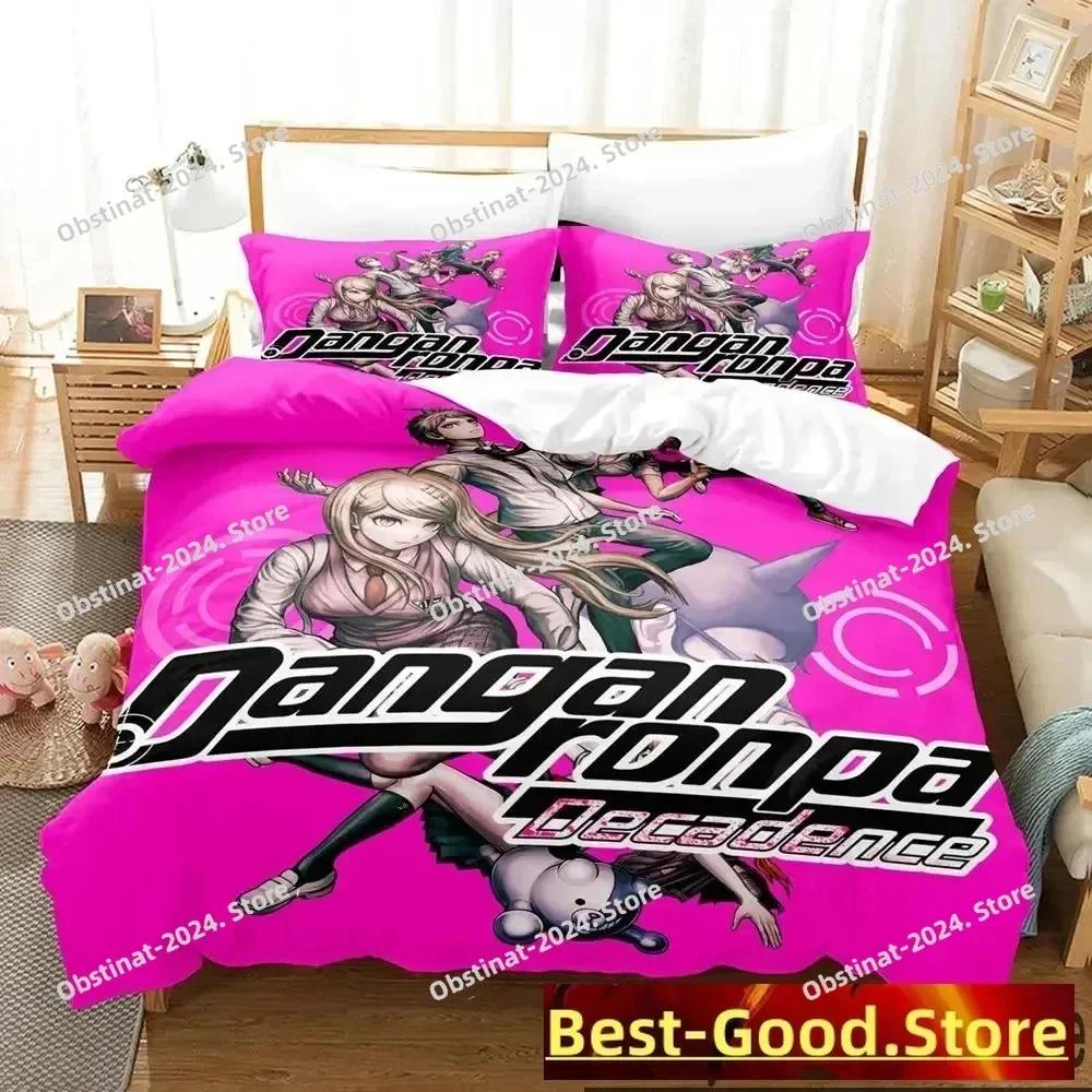 Top Anime Danganronpa Monokuma Bedding Set Printed single Comforter Quilt Duvet Cover Pillow Case 3 Pieces Sets Kids Adult Size
