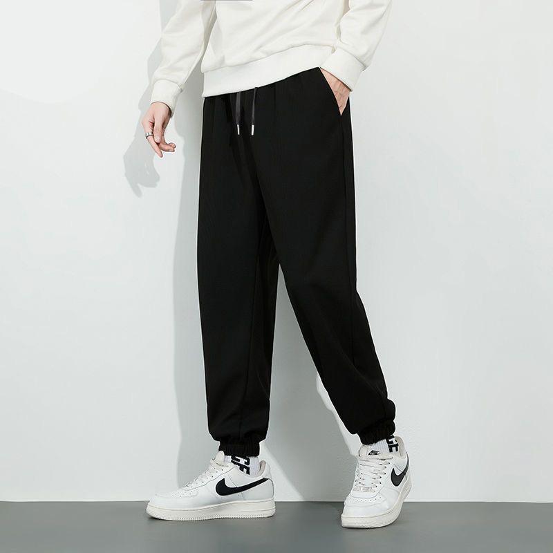 

Мужские флисовые брюки прямого кроя, зауженного силуэта, в стиле кэжуал - корейский стиль для осени/зимы 2XL