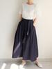 Bloom Mono Pleated Banding 9/10 Wide Long Skirt Pants