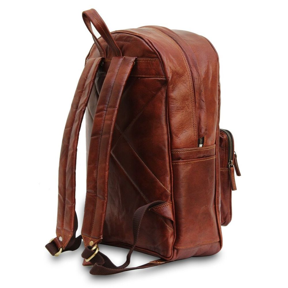 Nový Ručně Vyráběný Svět Hnědý Pravá Kůže Ramenní Batoh Taška na Notebook