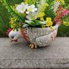 Ceramic Duck Flower Pot Decoration for Courtyard and Garden