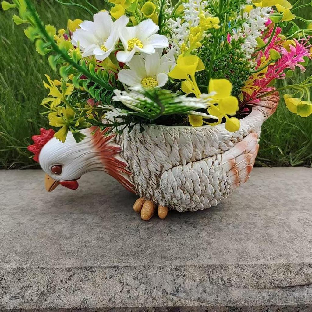 Ceramic Duck Flower Pot Decoration for Courtyard and Garden