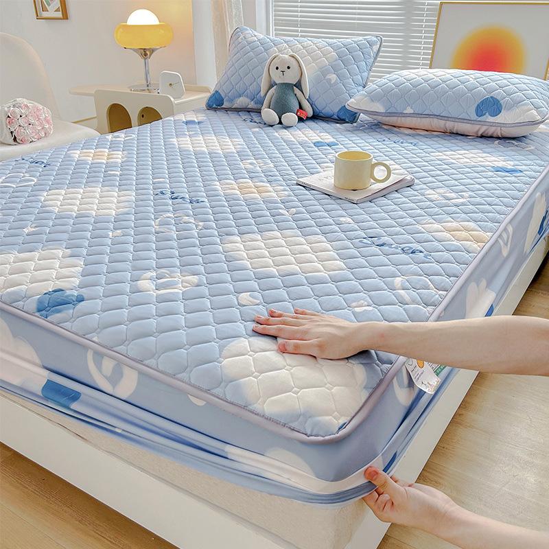Class A Antibacterial Padded Mattress Three-piece Set, Thickened Washed Cotton Mattress Cover Mattress Plus Cotton Simmons Non-slip Protective Cover