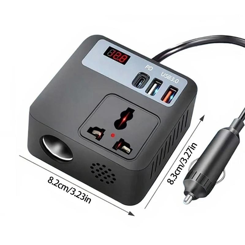 DC12V-24V to 220V AC Car Travel Adapter Voltage Converter 100W Car Power Inverter Car Plug Adapter Outlet for Road Trip