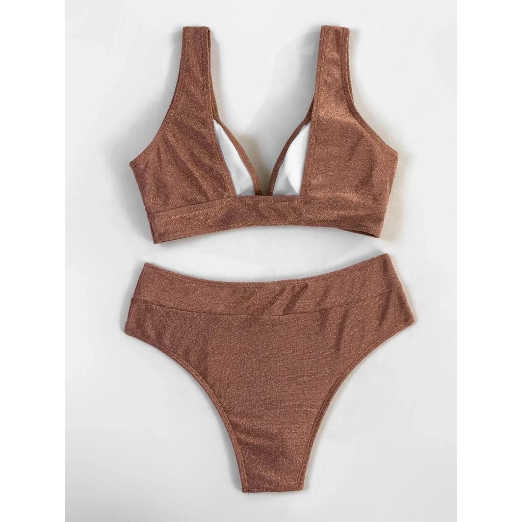 Sexy Glitter Female Swimsuit High Waist Bikini Summer Women Swimwear Push Up Two-piece Bikini set Bather Bathing Suit Biquinis