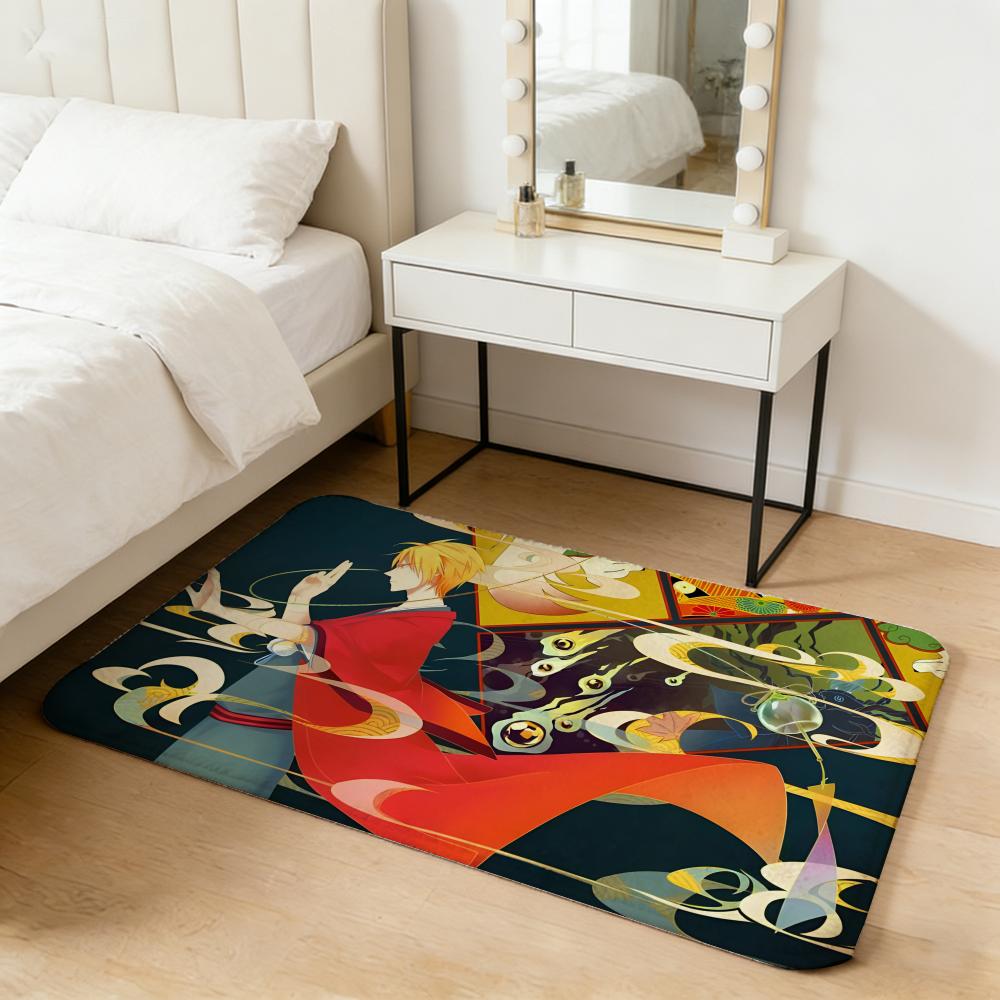 Anime T-The Morose Mononokean Floor Mat Flannel Door Mat Non-Slip Absorbent Washable Indoor Home Rug
