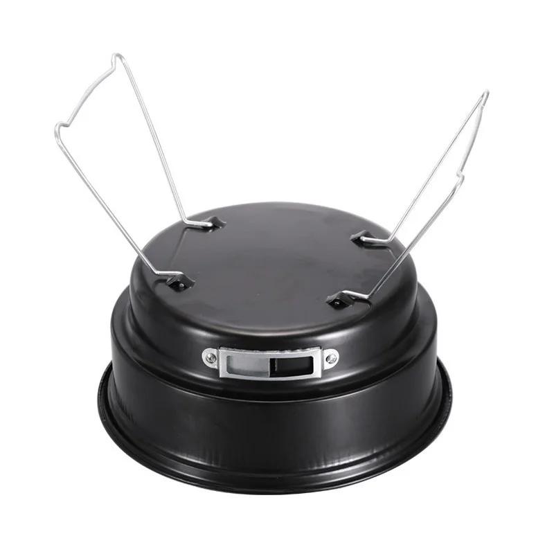 Portable BBQ Grill Non-stick Surface Folding Barbecue Charcoal Grill Mini Round Outdoor Camping Picnic BBQ Tool