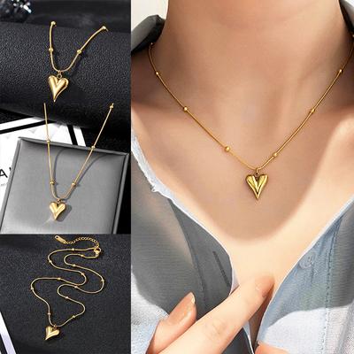 Elegant French Love Pendant Necklace Fashion Charm Sexy V-shaped Nightclub Carnival Versatile Accessories Firm Colorless Beach Necklace