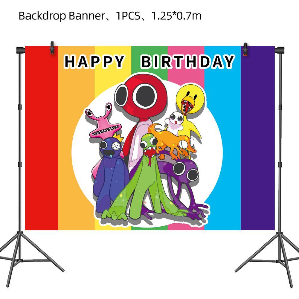 Rainbow Roblox Friends Party Supplies Banner Cake Topper Balloons Birthday Kids