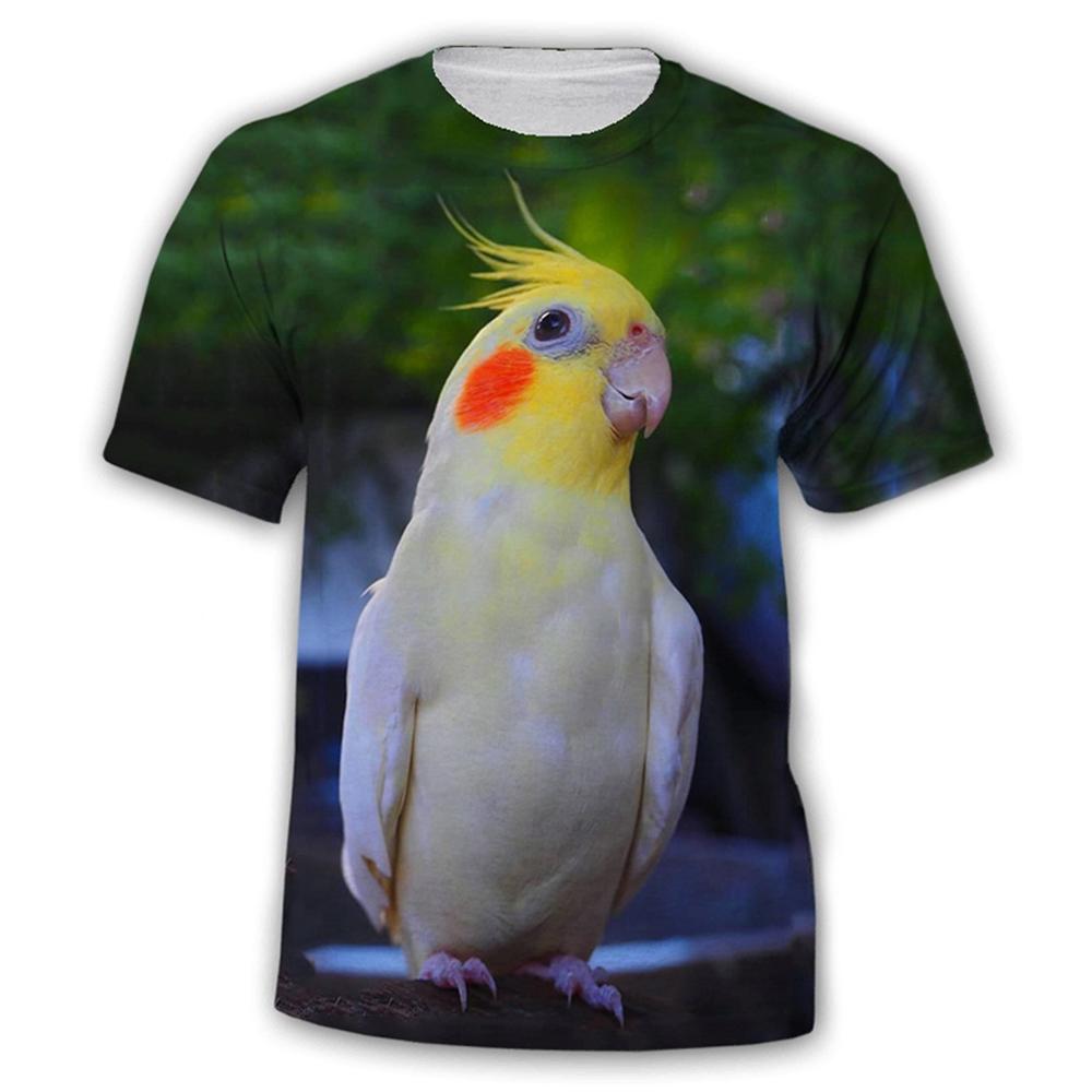 Summer hot selling fashionable personalized parrot fun 3D printed pattern funny eye-catching T-shirt