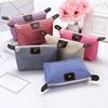 Striped Cosmetic Bag Portable Zippered Small Makeup Bag Foldable Stylish Toiletry Bag for Makeup Brushes Skincare Products