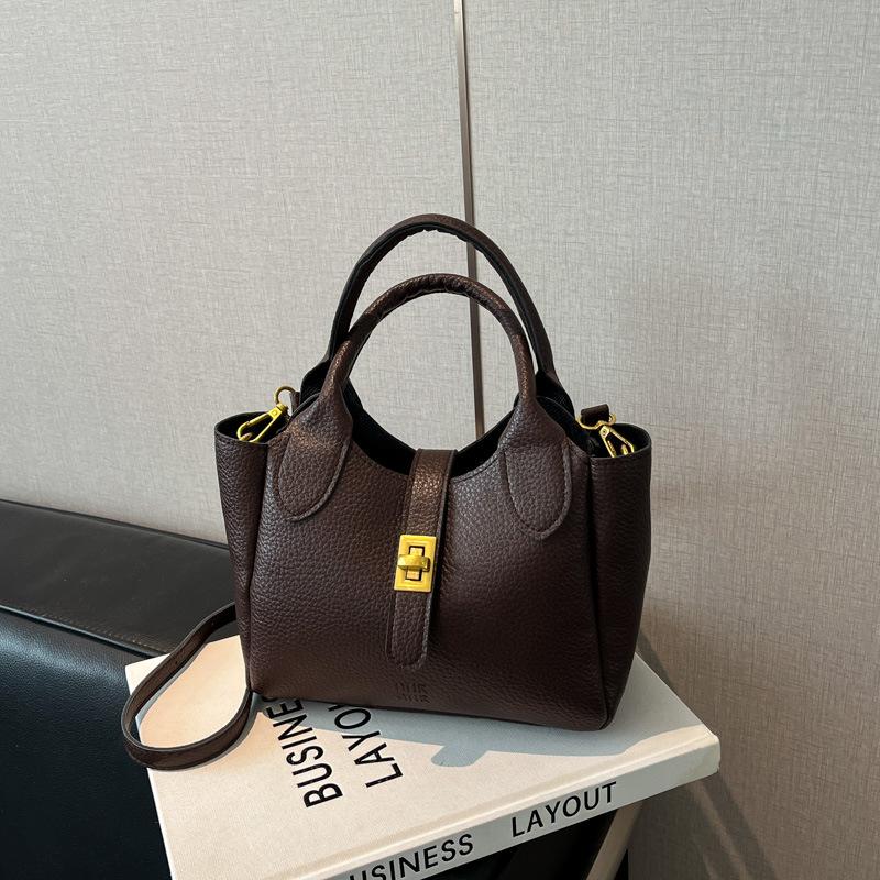 

Fashion lychee pattern fresh new personalized crossbody shoulder portable bucket bag woman