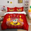 Happy Crab Eating Ice Cream Bedding Duvet Cover Set Duvet Cover Pillowcases  (1*Duvet Cover 2*Pillowcases, Without Duvet Insert)