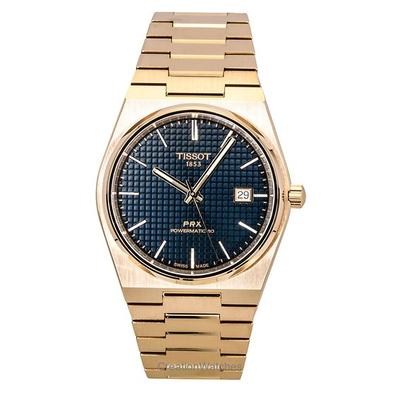 Orologio da Uomo PRX Acciaio Inossidabile Oro Rosa Quadrante Blu Automatico T137.407.33.041.00 100M