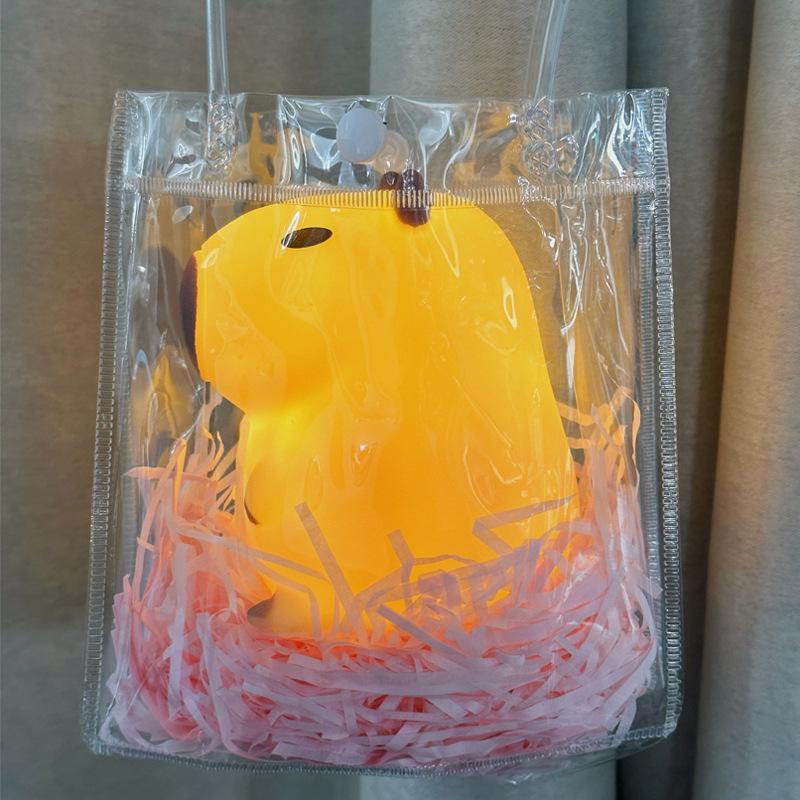 Capybara Night Light: Silicone Child-Friendly Guinea Pig Lamp and Creative Room Ornament