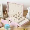 Large Capacity Pu Leather Jewelry Box Double Layer Jewelry Storage Box Jewelry Organizer  Travel