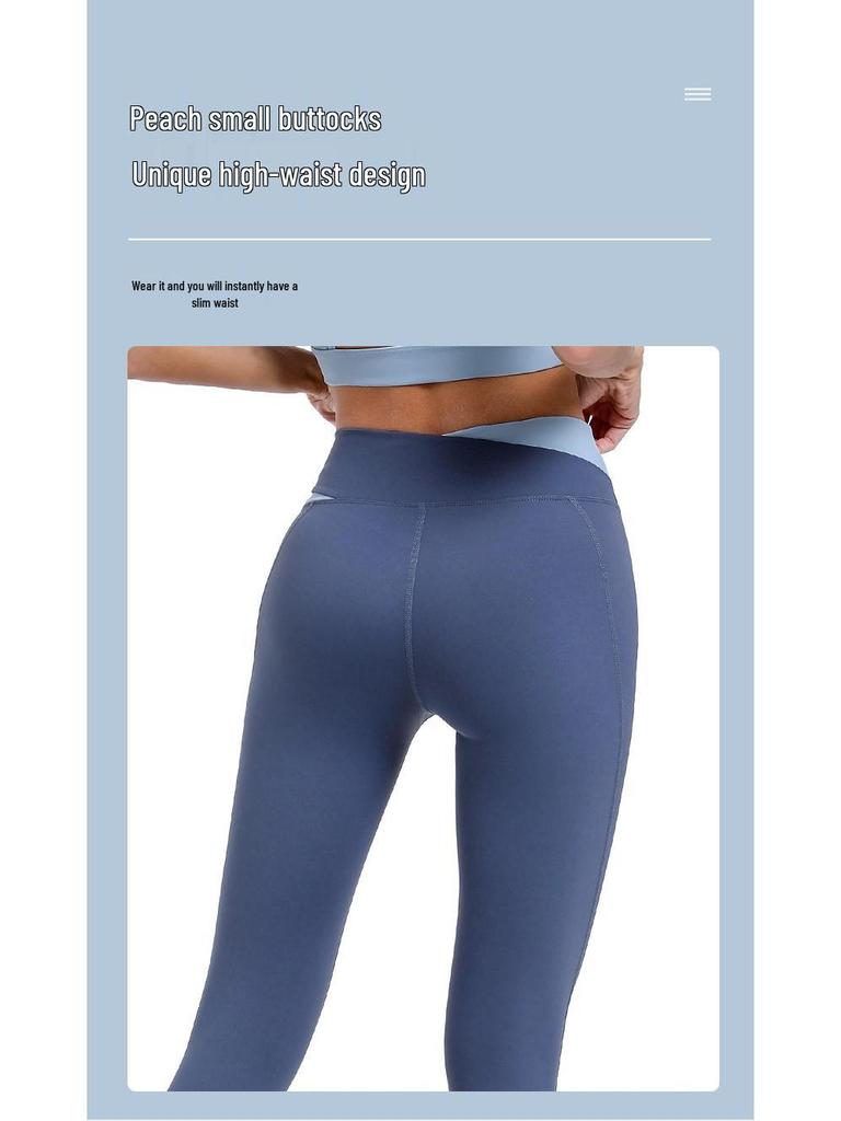 Women's Color Block High-Waist Sports Leggings & Shockproof Bra Fitness Set
