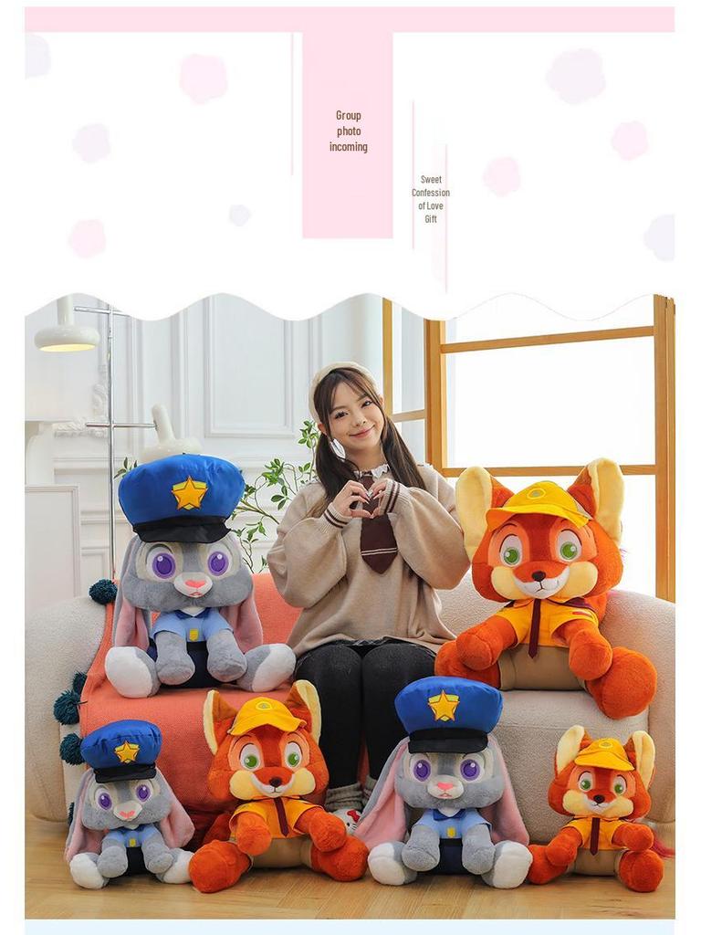 Zootopia Nick Fox & Judy Rabbit Plush Pillow Doll Set