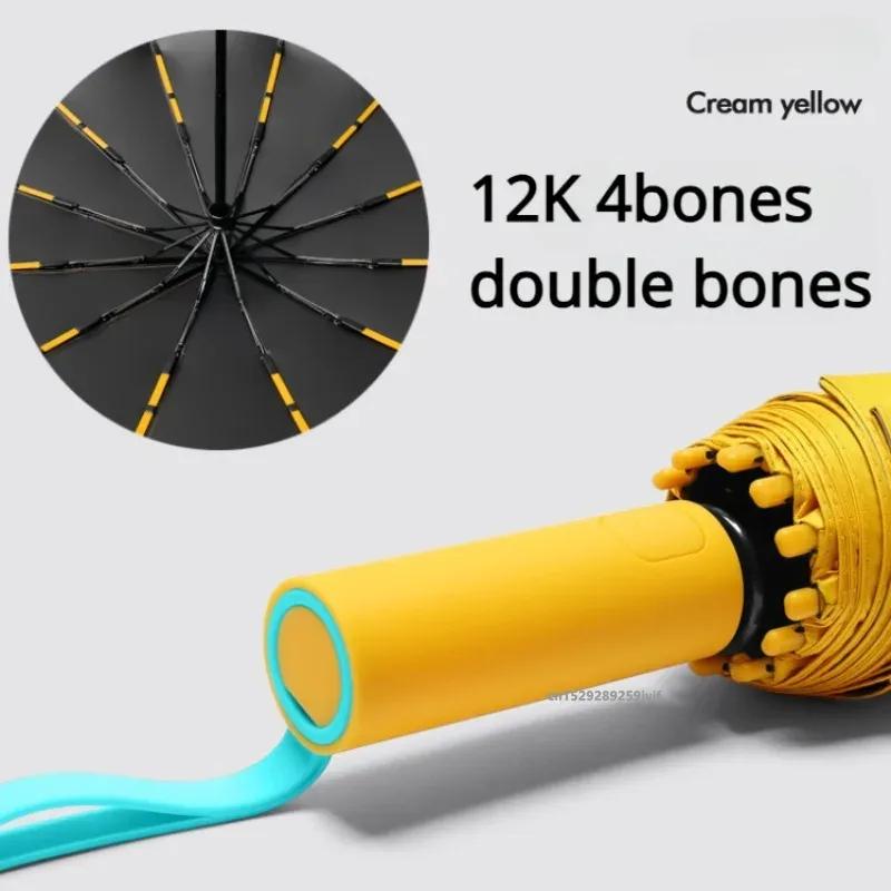 Strong Windproof Automatic Umbrella 72 Bone Sunshade Large Size Uv Protection Folding Men's Umbrella Rain Umbrellas for Women
