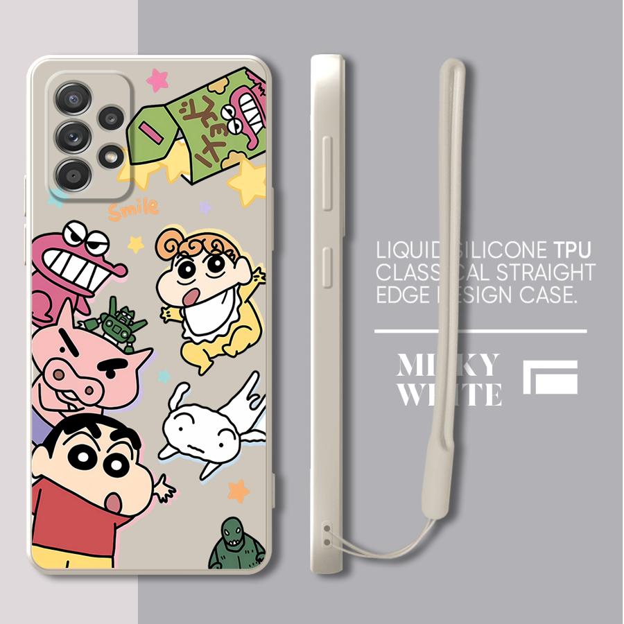 Case for Samsung Galaxy A20s A30s A06 A71 A73 A03 A02s A50 A56 A05 A04 A53 Phone Cover Cartoon Cute Shin-chan
