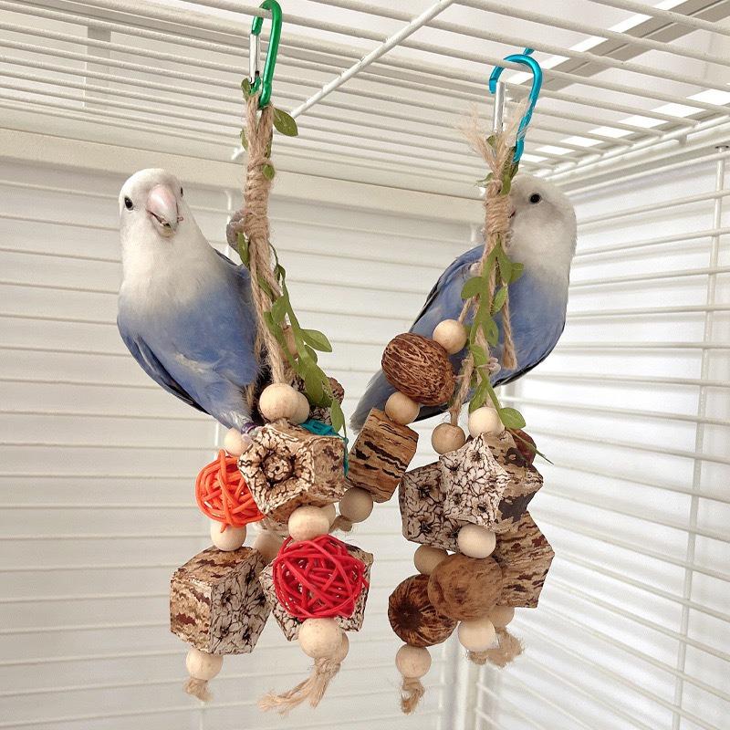 Funny Bird Toys Pinecone Parrot Toys Bird Chewing Toy Bite Resistant Bird Tearing Toy Cockatiels Training Cage Toys For Birds