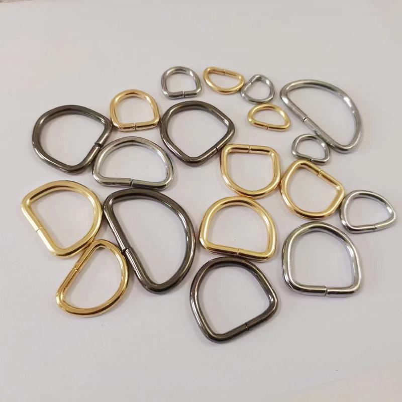 Metal D-Ring Hyuna Bag Buckle - Half-Round & Square Handbag Hardware Accessories