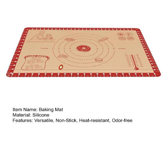 Yousheng Silicone Baking Mat Non-Stick Pastry Mat for Rolling Dough Heat-Resistant Cookies Fondant Making Mat Dishwasher Safe Kitchen Tools