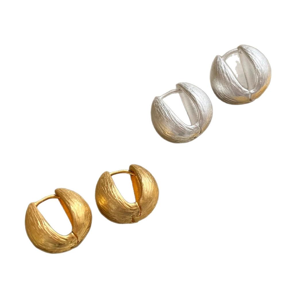 Personalized Fashion Retro Minimalist Floral Geometric Earrings Buttons Niche Light Luxury Versatile Premium Sense Cold Light Wind Asual Earrings