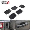 5pcs Carbon Fiber Look Door Handle Bowl Trim For Jeep Wrangler JL JT 2018-2023