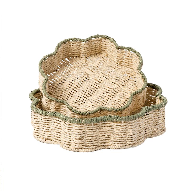 1Pc Snack Tray Vegetables Imitation Vine Household Storage Basket Fruits Weave High-capacity Paper Rope