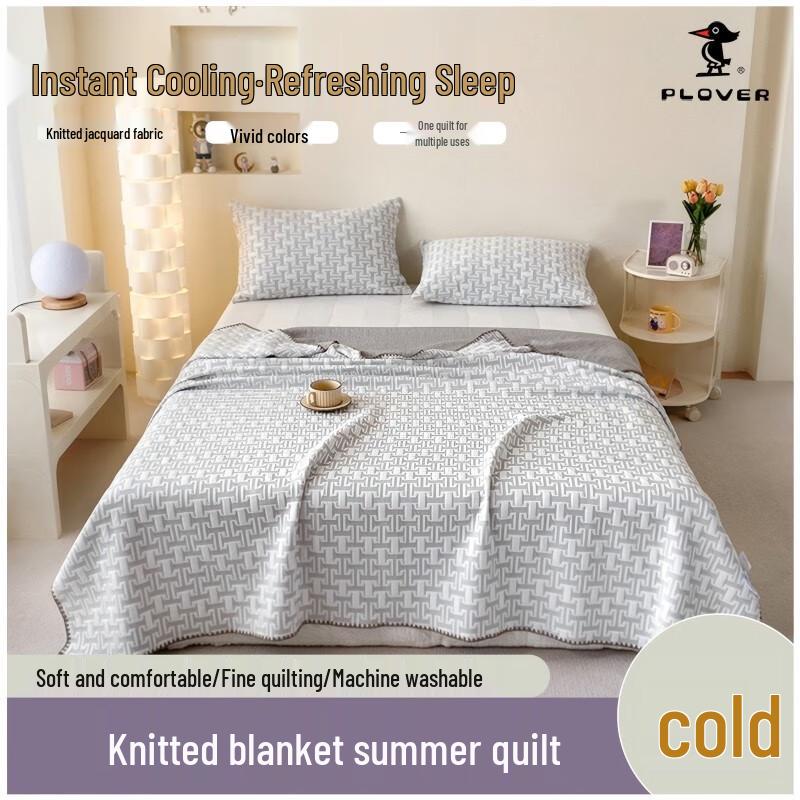 

PLOVER Jacquard Knitted Padded Summer Blanket