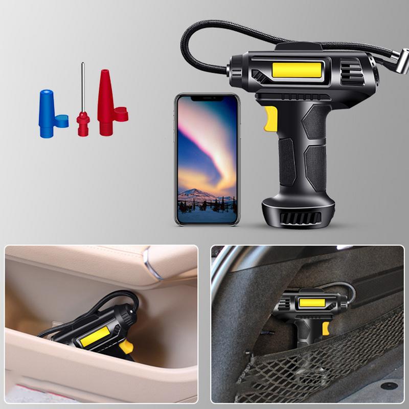 100W Handheld Air Compressor Wired Inflatable Pump With LED Light Portable Air Pump Tire Inflator Digital For Car Bicycle Balls