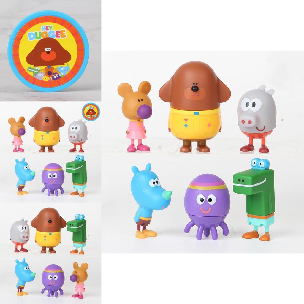 Delightful Hey Duggee 6-piece Action Figure Toy Set With Badge Perfect For Kids Xmas