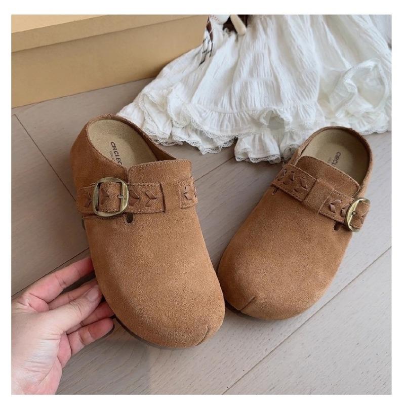 

женские осенние новые ретро ленивые уличные полушлепанцы на толстой подошве с внутренней высотой 40