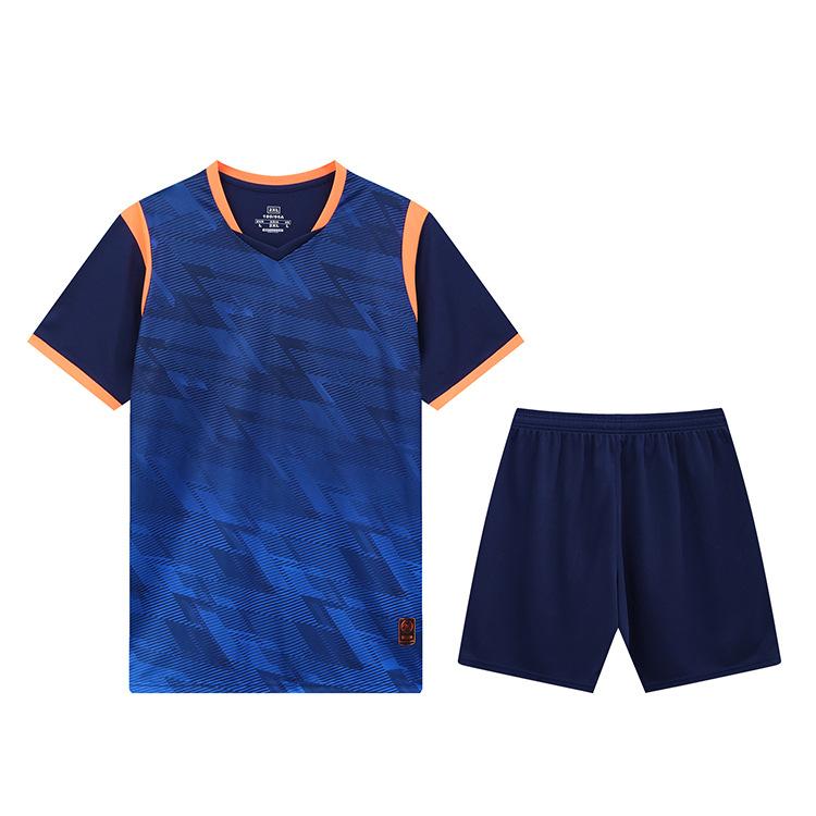 Football Jersey Set Men'S Summer Adult Game Jersey Training Jersey Children'S Quick-Drying Short-Sleeved Digital Printed Jersey