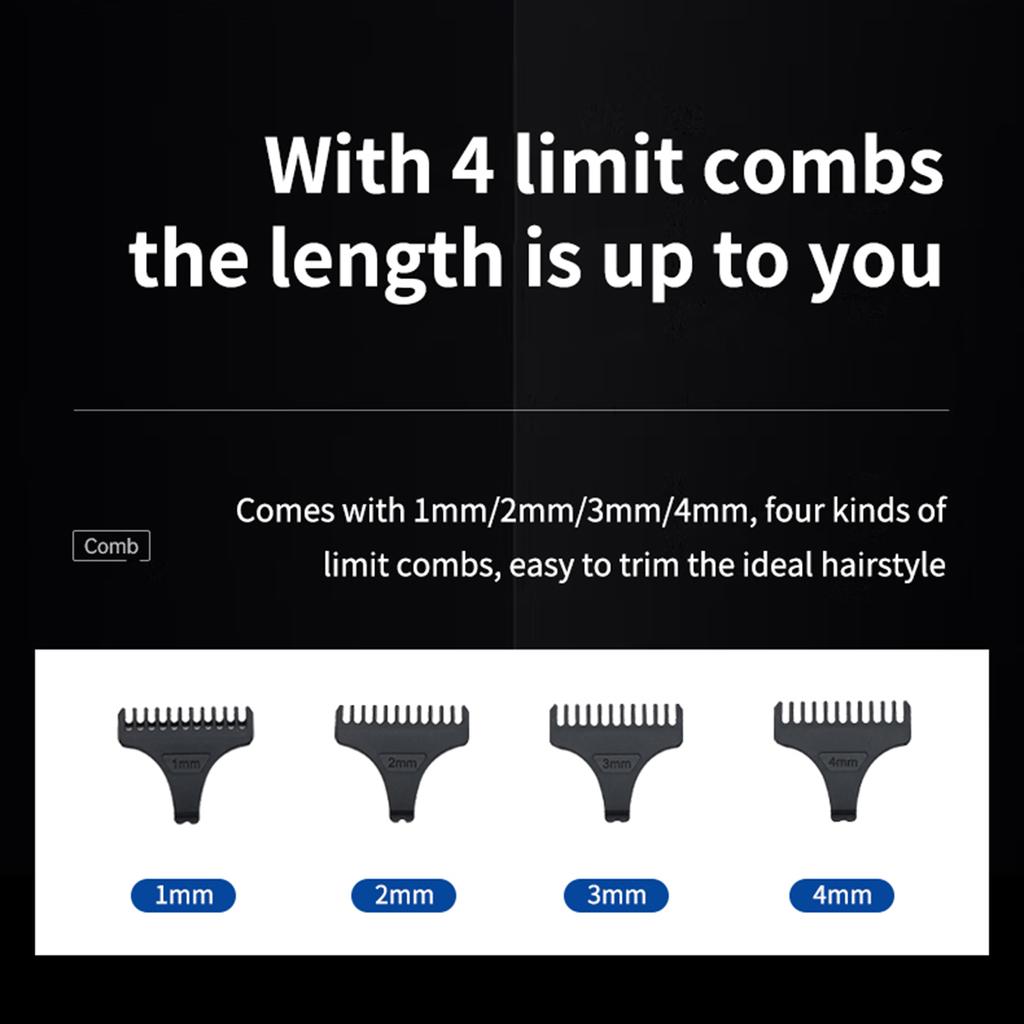 USB Re able Hair Clipper, Wireless Hair Trimmer, Electric Haircut Set with 4 Combs, Modern Haircut