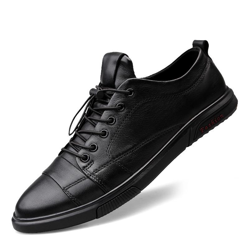 Men s White Cowhide Leather Board Shoes - Soft, Elastic Band, Lightweight Summer Casual Sneakers 47