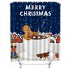 TU Gingerbread Man Christmas Shower Curtain Festive Holiday Bathroom Decor Cute Cartoon Holiday Decor Set Waterproof Fabric