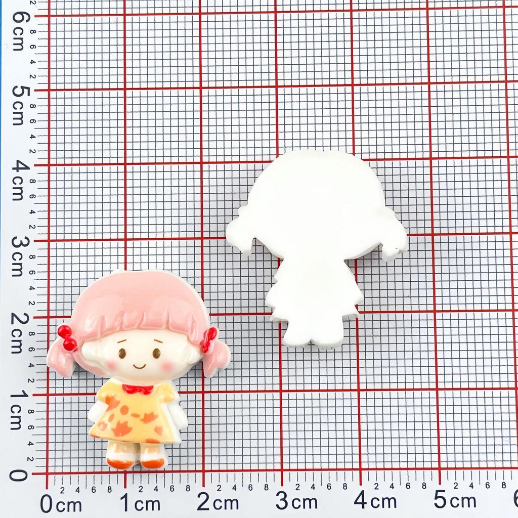Cartoon Girl Resin Stickers for DIY Keychains, Phone Cases & Crocs