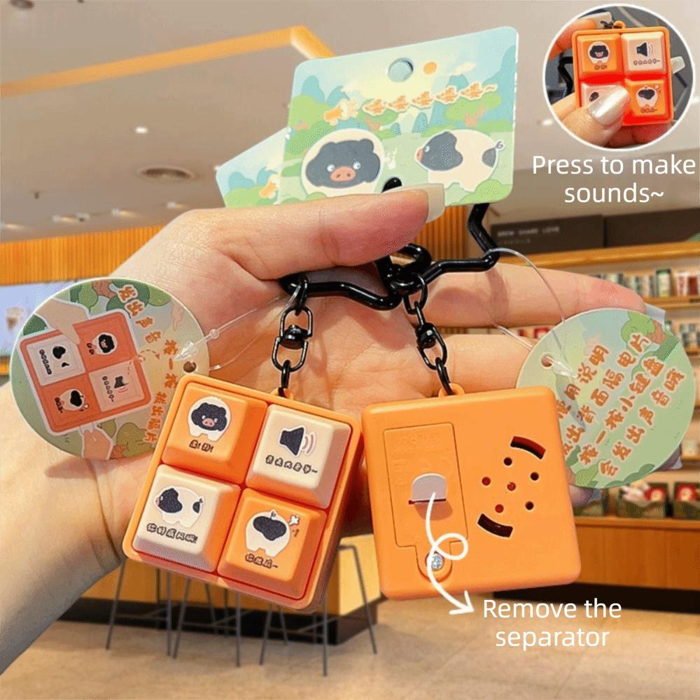 4-Button Fidget Clicker Toy Smooth Polished Edges Figure Keychain Accessories gifts