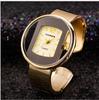 Women's Luxury Fashion Watch with Gold Steel Band and Black Dial