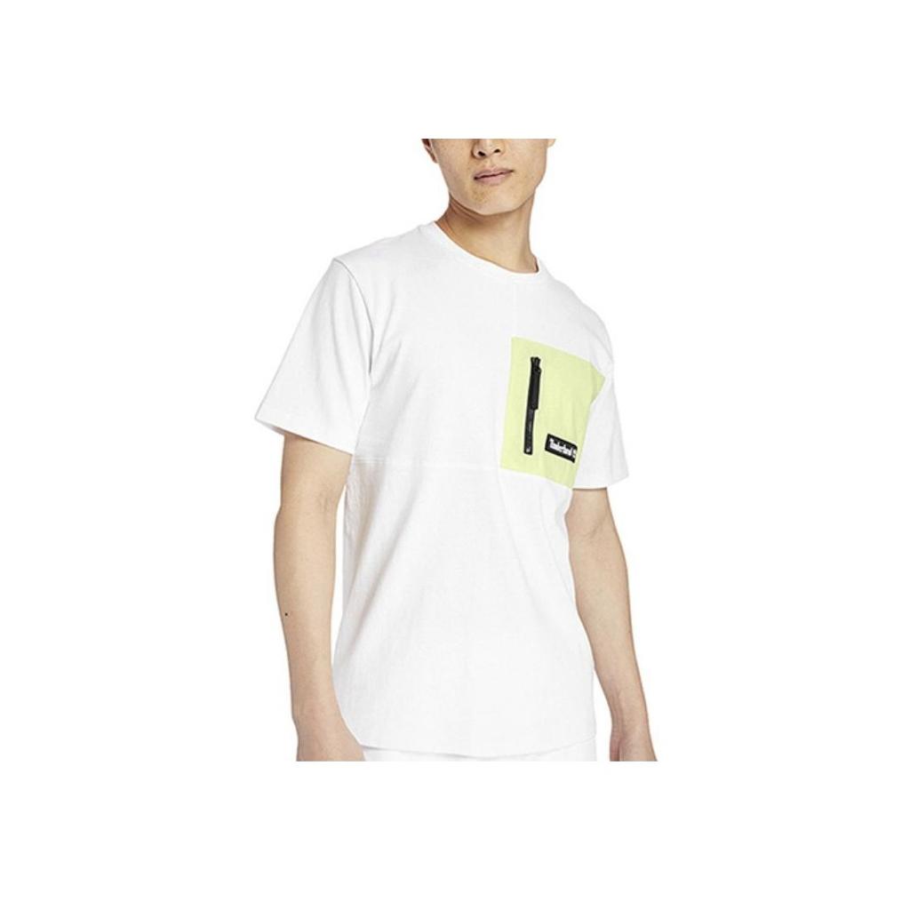 Timberland Casual Round Neck Pocket Pullover Short Sleeve T-Shirt Men Tops White A2DUP-BN8