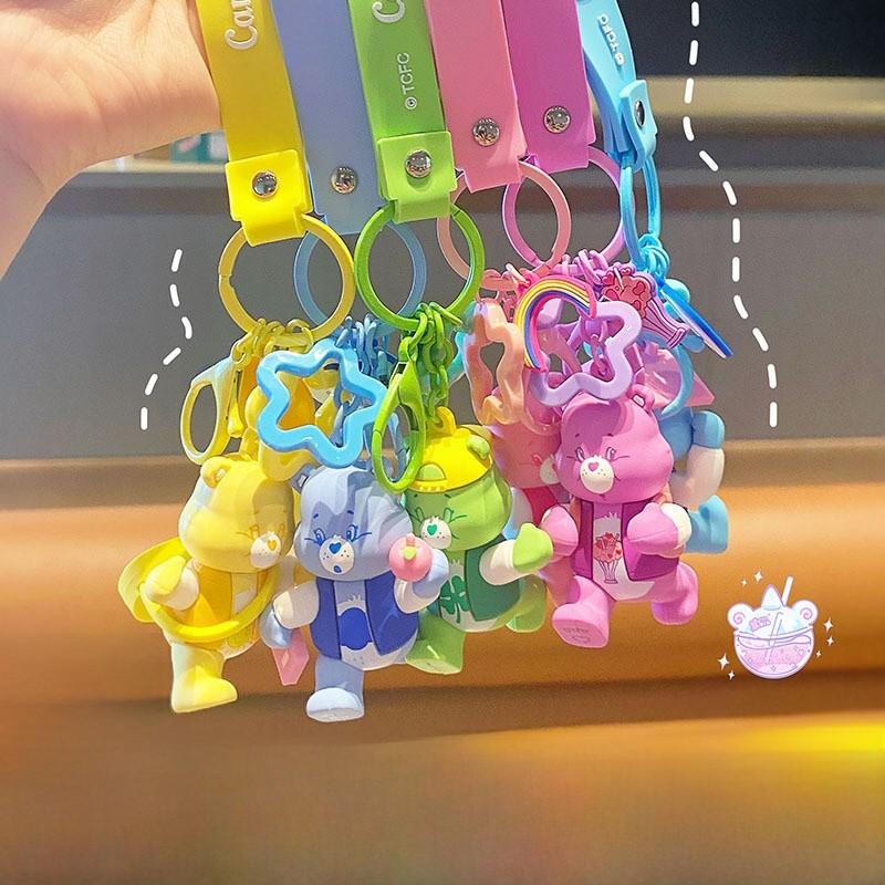 Love Cute Rainbow Bear Cartoon Keychain Pendant  For School Bag Decor Gift And