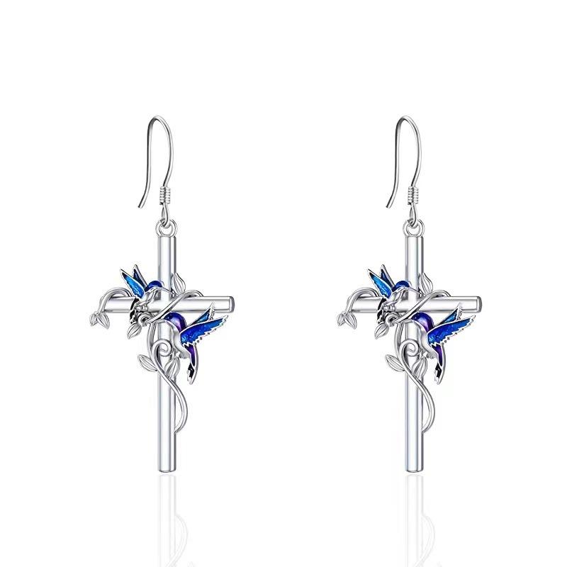 Cross Bird Pendant Earrings Necklace Jewelry Set Female Leaf Wrap Dripping Oil