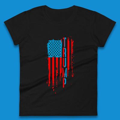 Trump's America USA Flag Patriotic Donald Trump Pro America Election 2024 Womens Tee T Shirt Mens Tops Unisex Top
