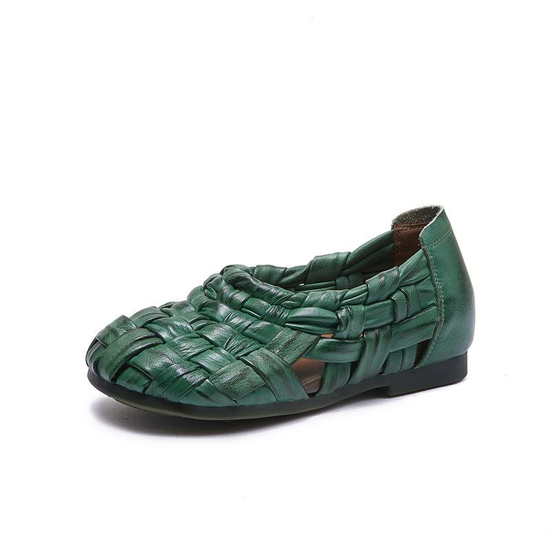 Genuine Leather Hand-woven Sandals Retro Shoes Women's Leather Sandals