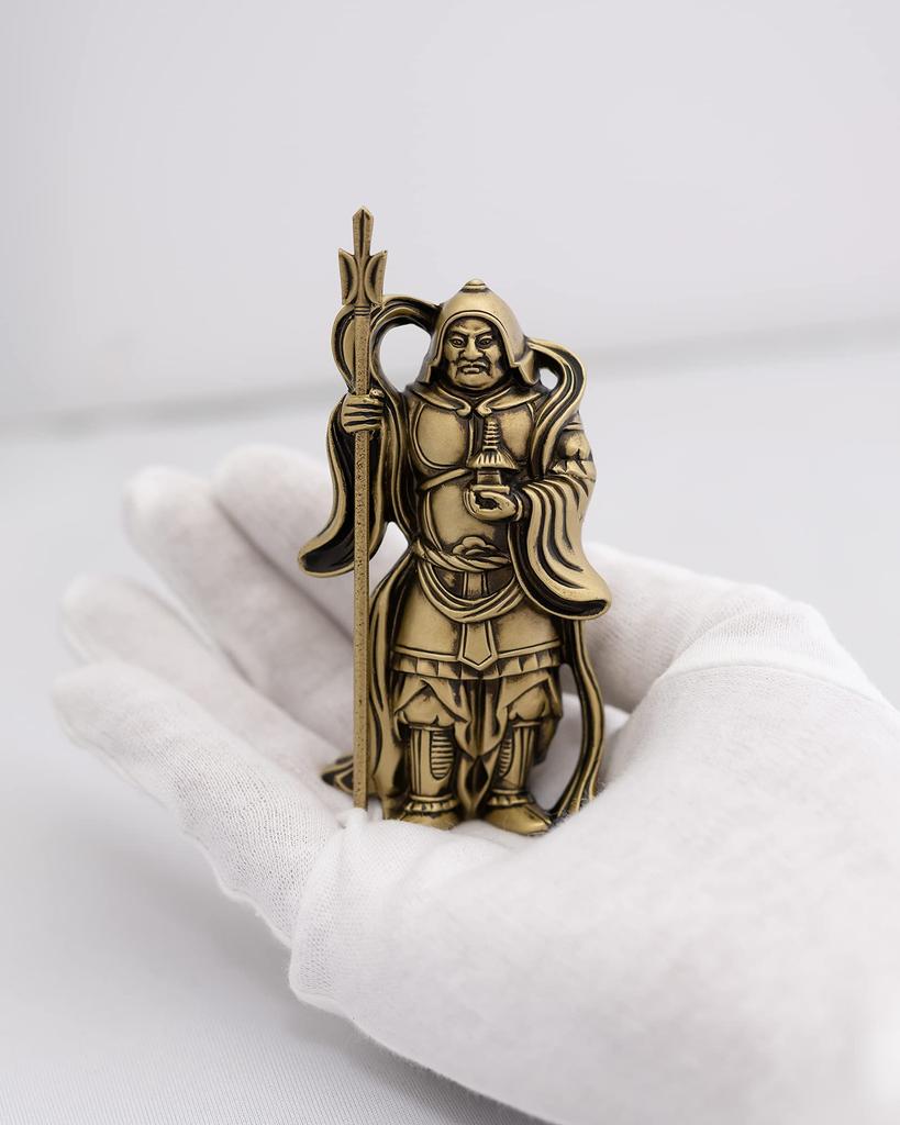 Sete Deuses da Boa Sorte Bishamonten Ouro Sedoso Budista Hideun Makita Estátua de Buda Ornamento Cobre de Takaoka escultor Protótipo_Kobiki
